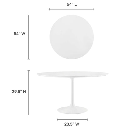 Modway - Lippa 54" Round Wood Dining Table by Modway  Bar and Dining Bar and Dining Tables White - EEI-1119-WHI