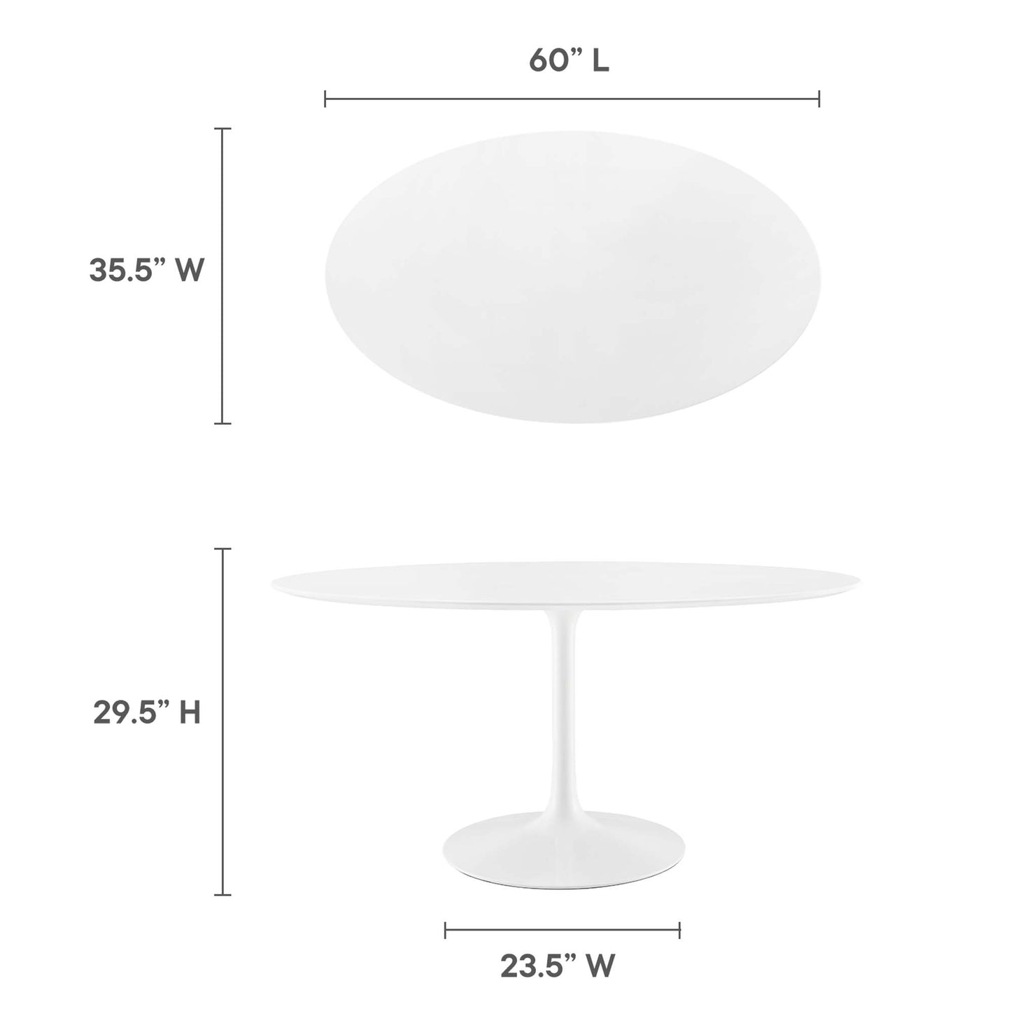Modway - Lippa 60" Oval Wood Dining Table by Modway  Bar and Dining Bar and Dining Tables White - EEI-1121-WHI