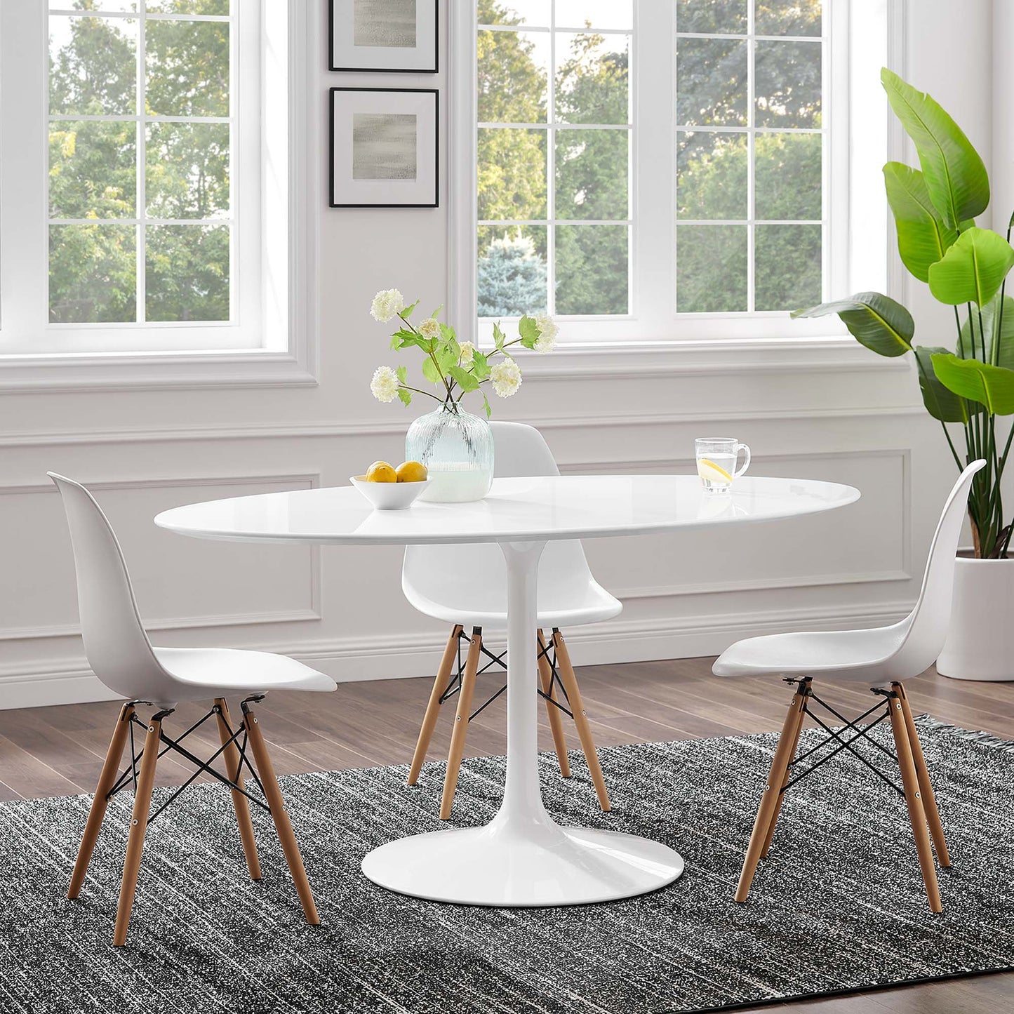 Modway - Lippa 60" Oval Wood Dining Table by Modway  Bar and Dining Bar and Dining Tables White - EEI-1121-WHI