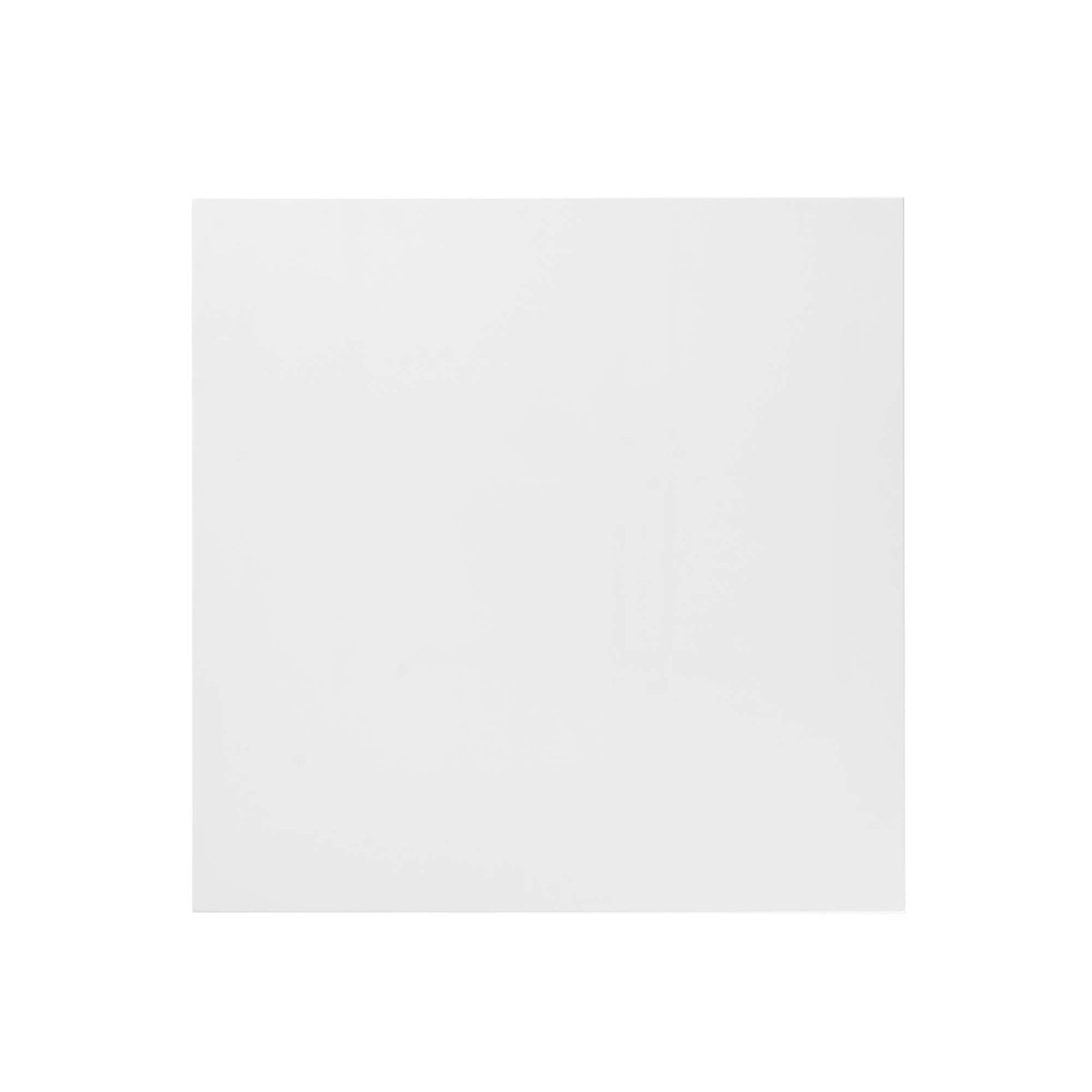 White square ceramic tile with a smooth finish; minimalist tile for backsplash or wall installation.