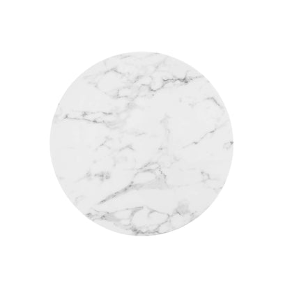 Modway - Lippa 28" Round Faux Marble Dining Table by Modway  Bar and Dining Bar and Dining Tables White - EEI-1128-WHI