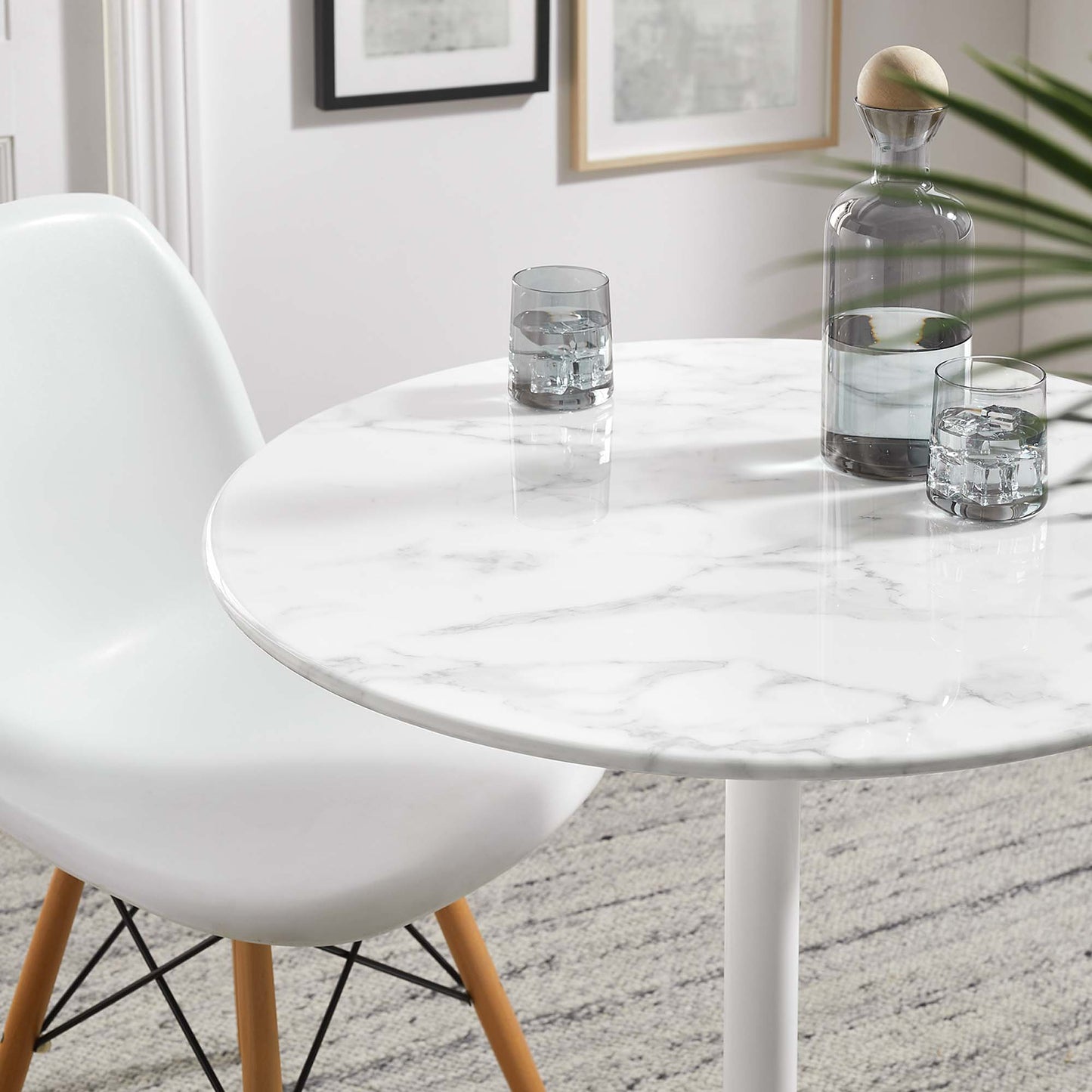 Modway - Lippa 28" Round Faux Marble Dining Table by Modway  Bar and Dining Bar and Dining Tables White - EEI-1128-WHI