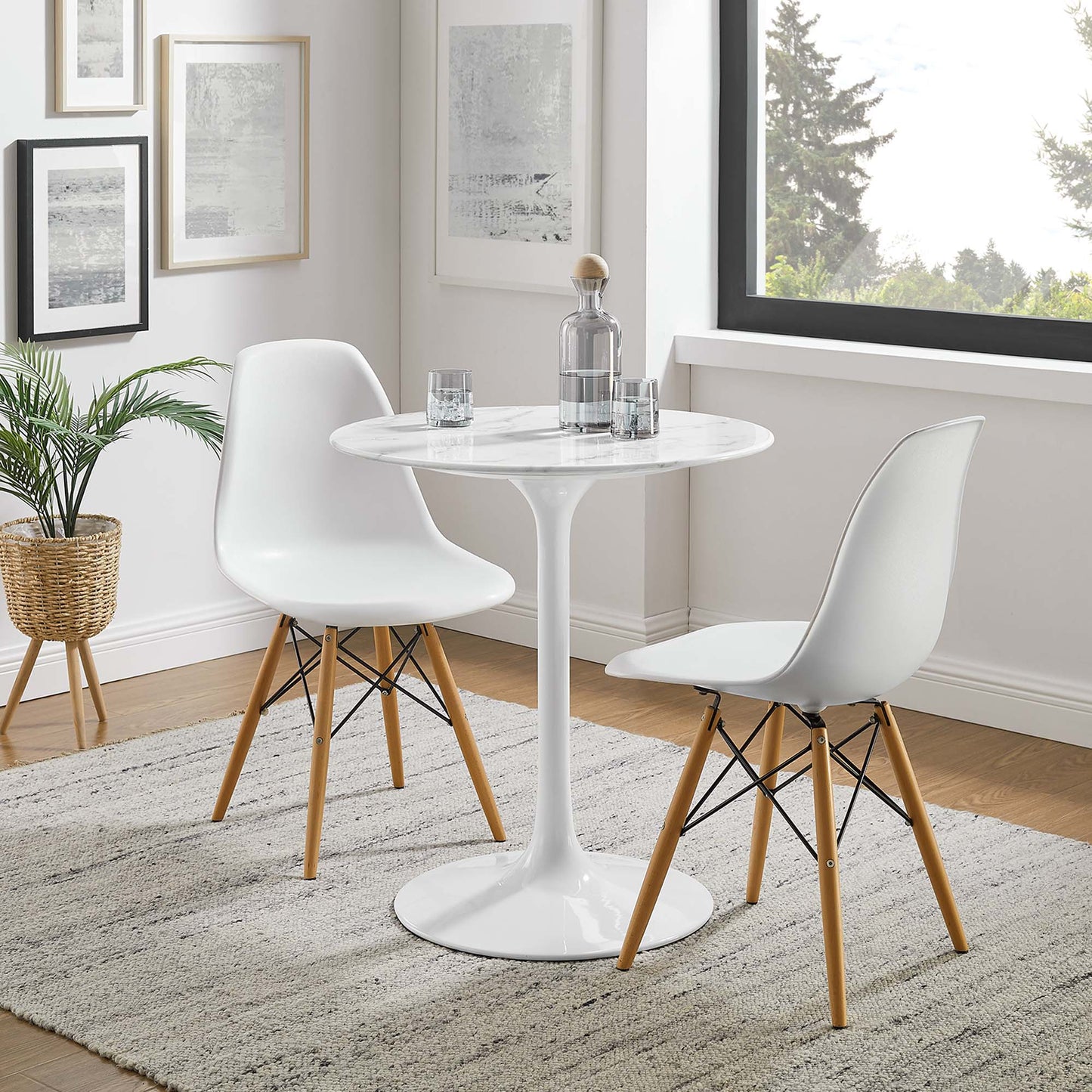 Modway - Lippa 28" Round Faux Marble Dining Table by Modway  Bar and Dining Bar and Dining Tables White - EEI-1128-WHI