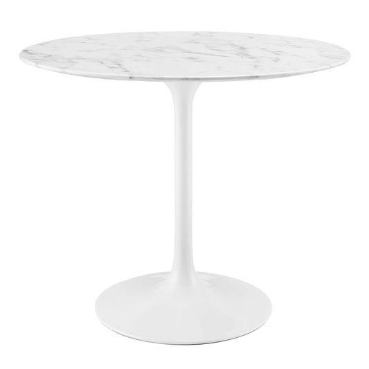 Modway - Lippa 36" Round Faux Marble Dining Table by Modway  Bar and Dining Bar and Dining Tables White - EEI-1129-WHI
