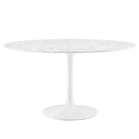 Modway - Lippa 54" Round Faux Marble Dining Table by Modway  Bar and Dining Bar and Dining Tables White - EEI-1132-WHI