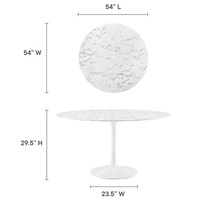 Modway - Lippa 54" Round Faux Marble Dining Table by Modway  Bar and Dining Bar and Dining Tables White - EEI-1132-WHI