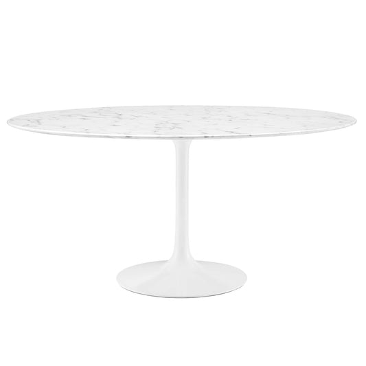 Modway - Lippa 60" Round Faux Marble Dining Table by Modway  Bar and Dining Bar and Dining Tables White - EEI-1133-WHI