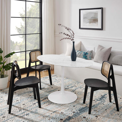 Modway - Lippa 54" Oval Faux Marble Dining Table by Modway  Bar and Dining Bar and Dining Tables White - EEI-1134-WHI