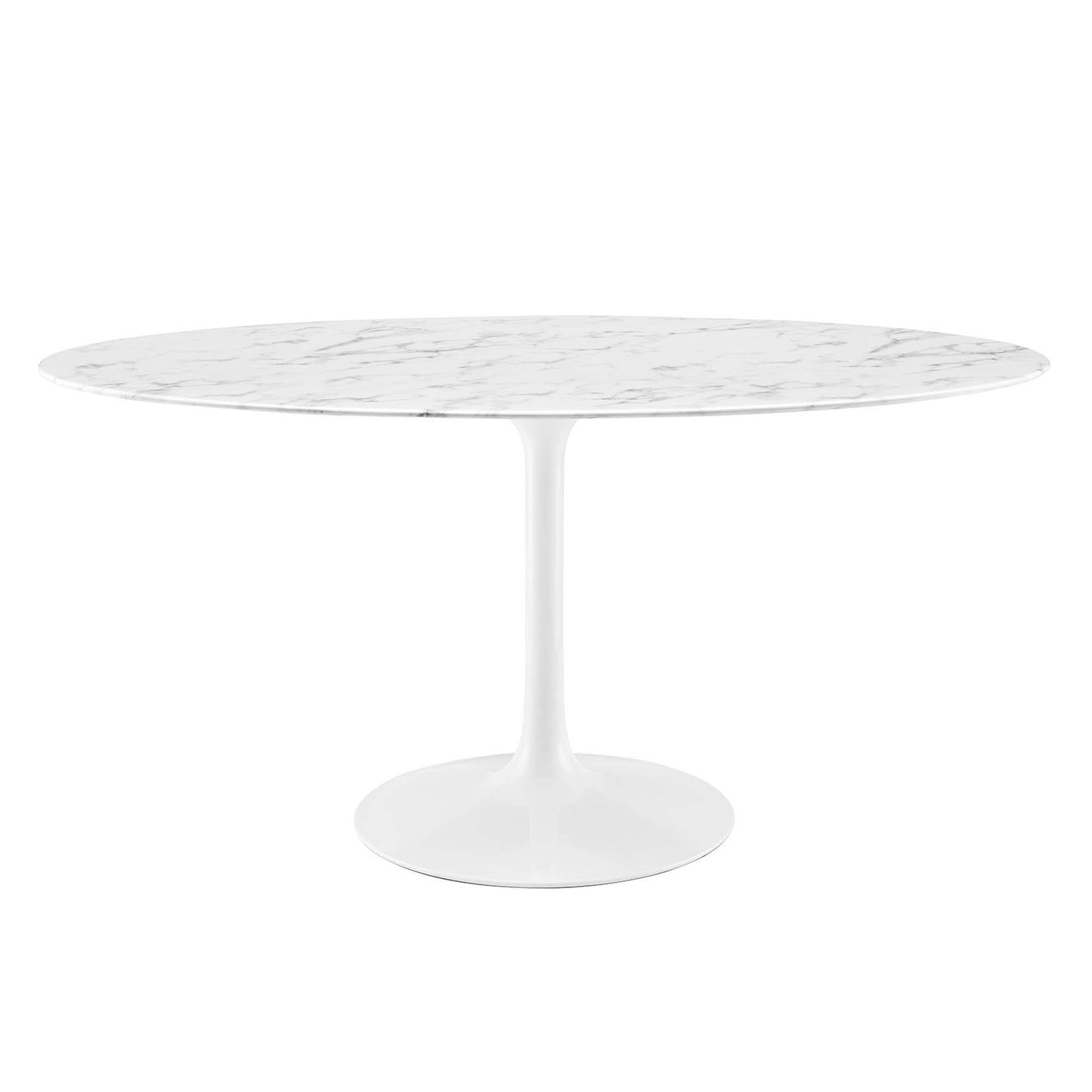 Modway - Lippa 60" Oval Faux Marble Dining Table by Modway  Bar and Dining Bar and Dining Tables White - EEI-1135-WHI