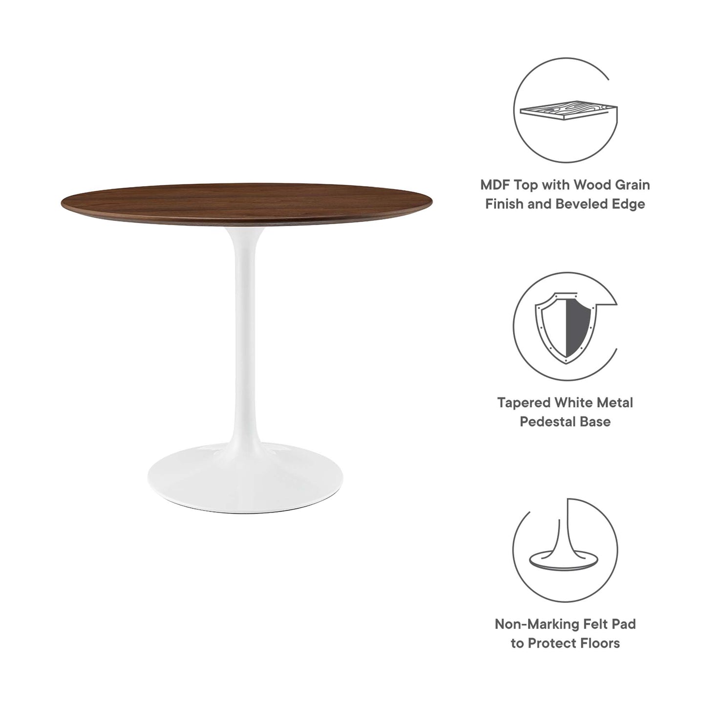 Modway - Lippa 36" Round Wood Dining Table by Modway  Bar and Dining Bar and Dining Tables Brown - EEI-1136-WAL