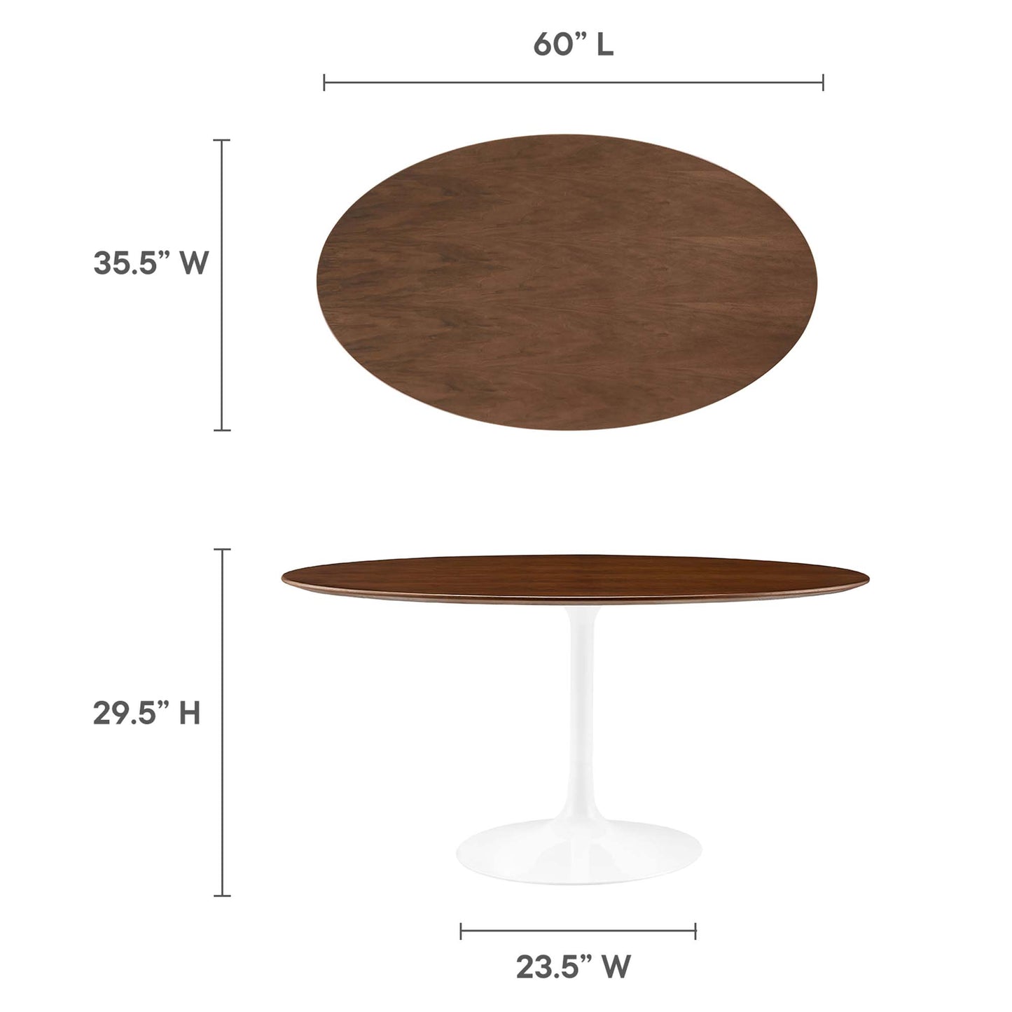 Modway - Lippa 60" Oval Wood Dining Table by Modway  Bar and Dining Bar and Dining Tables Brown - EEI-1138-WAL