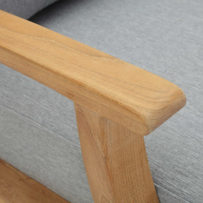 Modway - Marina Outdoor Patio Teak Armchair by Modway  Outdoor Furniture Sofa Sectionals Gray - EEI-1143-NAT-GRY-SET