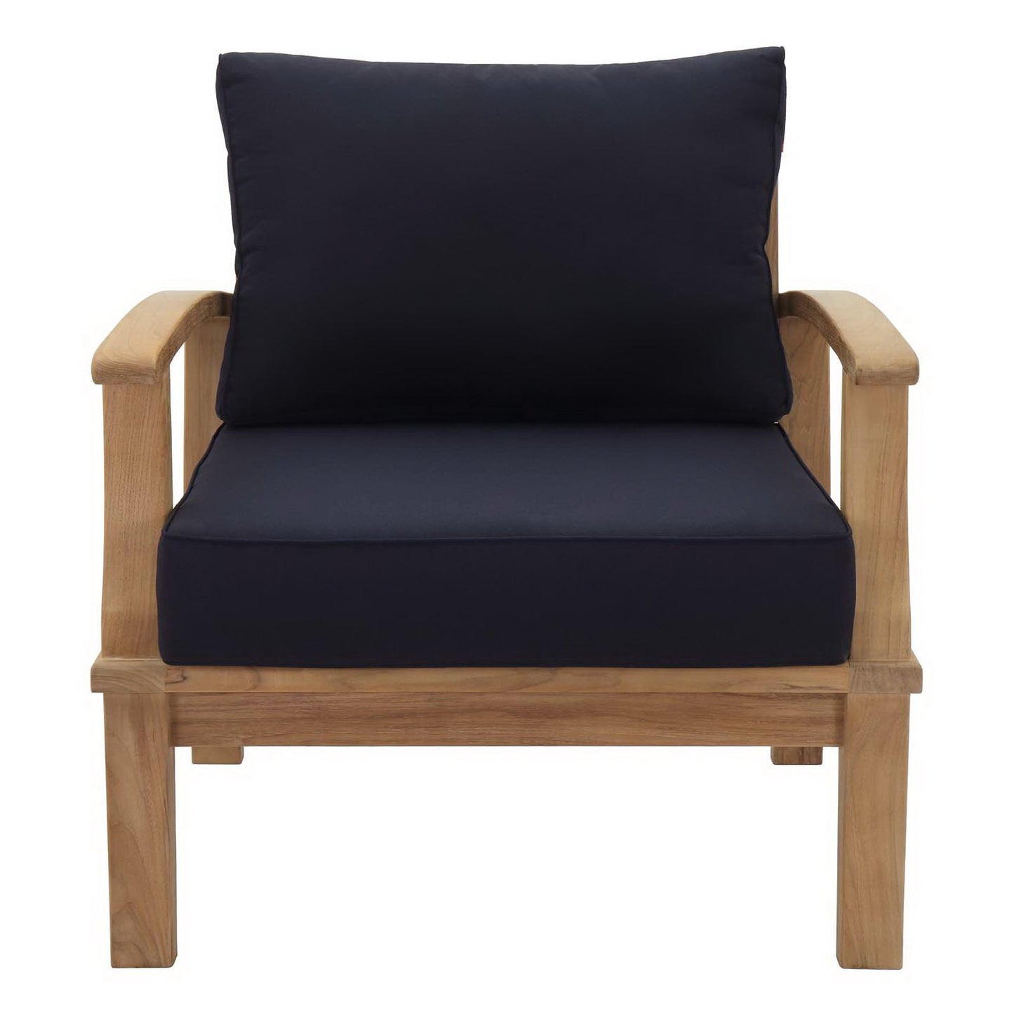 Modway - Marina Outdoor Patio Teak Armchair by Modway  Outdoor Furniture Sofa Sectionals Blue - EEI-1143-NAT-NAV-SET
