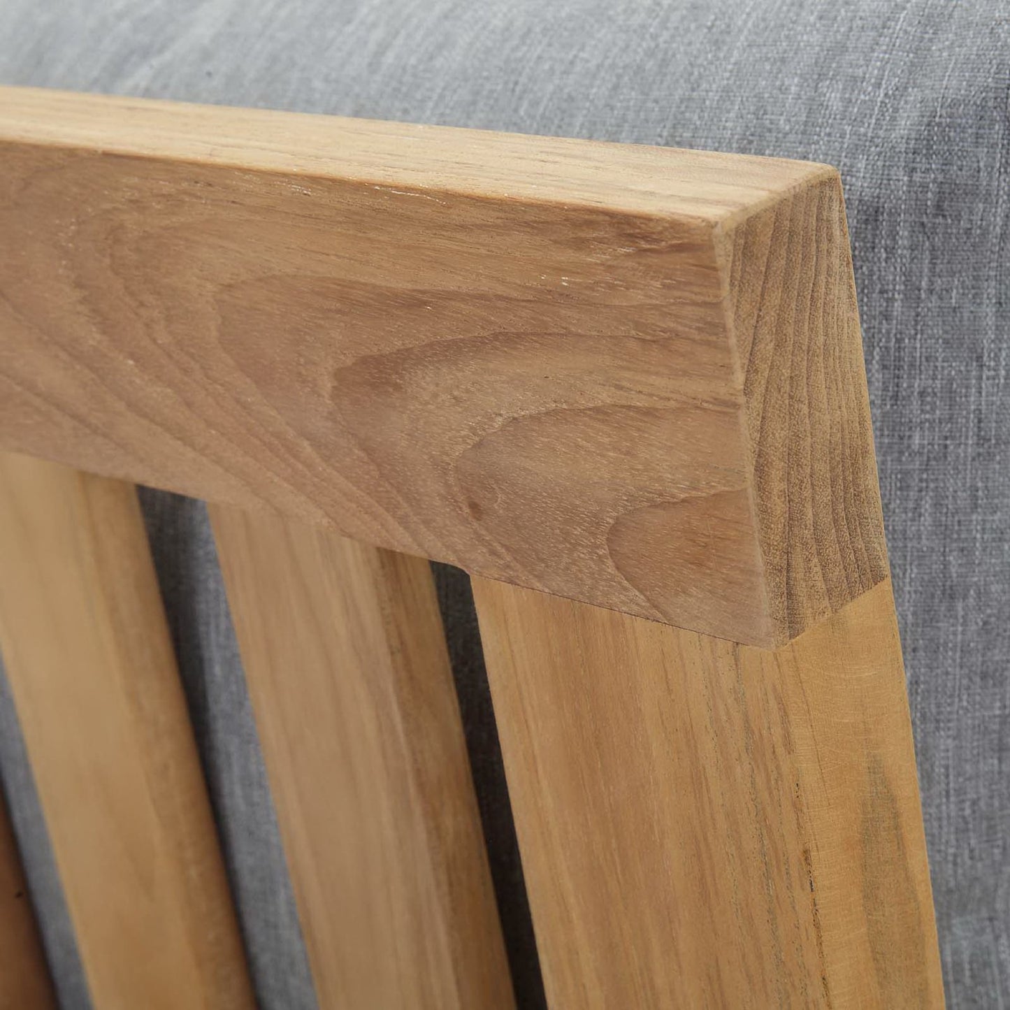 Modway - Marina Outdoor Patio Teak Left-Facing Sofa by Modway  Outdoor Furniture Sofa Sectionals Gray - EEI-1148-NAT-GRY-SET