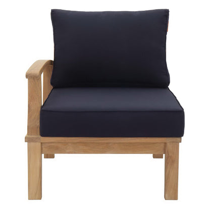 Modway - Marina Outdoor Patio Teak Left-Facing Sofa by Modway  Outdoor Furniture Sofa Sectionals Blue - EEI-1148-NAT-NAV-SET