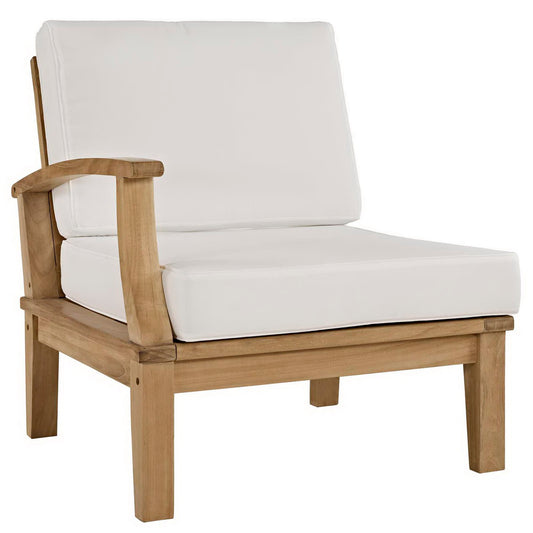 Modway - Marina Outdoor Patio Teak Left-Facing Sofa by Modway  Outdoor Furniture Sofa Sectionals White - EEI-1148-NAT-WHI-SET
