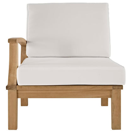 Modway - Marina Outdoor Patio Teak Left-Facing Sofa by Modway  Outdoor Furniture Sofa Sectionals White - EEI-1148-NAT-WHI-SET
