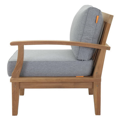 Modway - Marina Outdoor Patio Teak Right-Facing Sofa by Modway  Outdoor Furniture Sofa Sectionals Gray - EEI-1149-NAT-GRY-SET