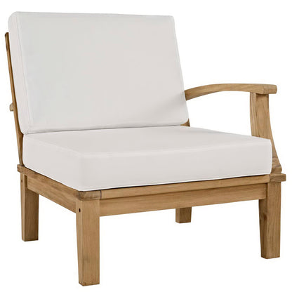 Modway - Marina Outdoor Patio Teak Right-Facing Sofa by Modway  Outdoor Furniture Sofa Sectionals White - EEI-1149-NAT-WHI-SET