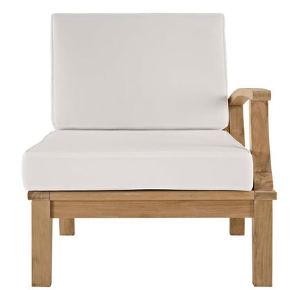 Modway - Marina Outdoor Patio Teak Right-Facing Sofa by Modway  Outdoor Furniture Sofa Sectionals White - EEI-1149-NAT-WHI-SET