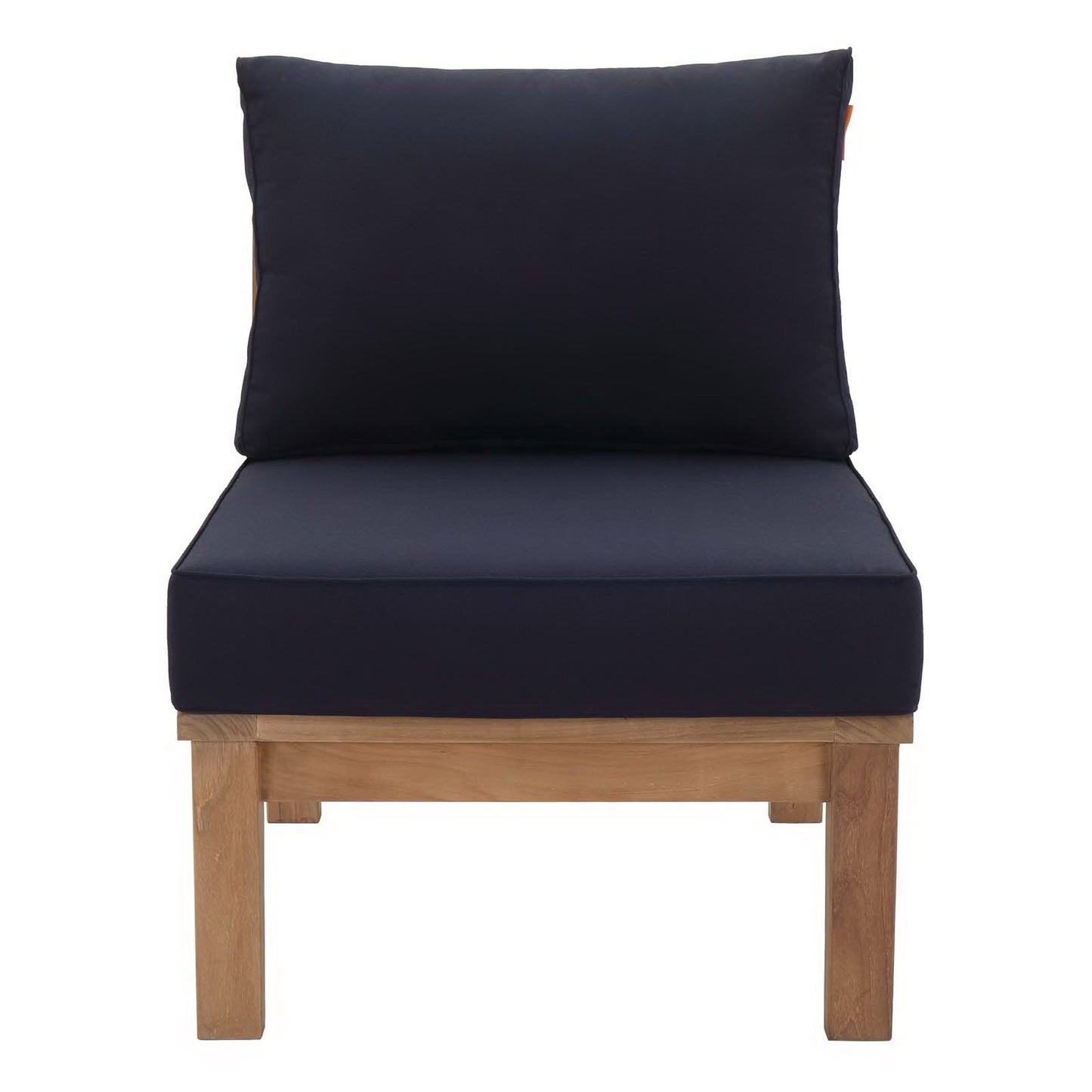 Modway - Marina Armless Outdoor Patio Teak Sofa by Modway  Outdoor Furniture Sofa Sectionals Blue - EEI-1150-NAT-NAV-SET