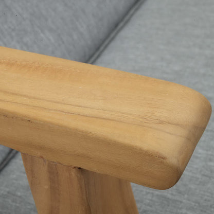 Modway - Marina Outdoor Patio Teak Single Chaise by Modway  Outdoor Furniture Sofa Sectionals Gray - EEI-1151-NAT-GRY-SET