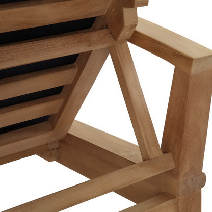 Modway - Marina Outdoor Patio Teak Single Chaise by Modway  Outdoor Furniture Sofa Sectionals Blue - EEI-1151-NAT-NAV-SET