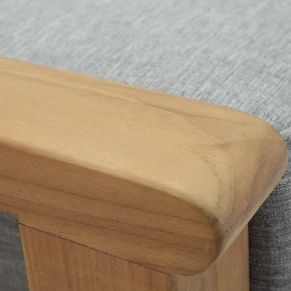 Modway - Marina Outdoor Patio Teak Ottoman by Modway  Outdoor Furniture Sofa Sectionals Gray - EEI-1152-NAT-GRY-SET