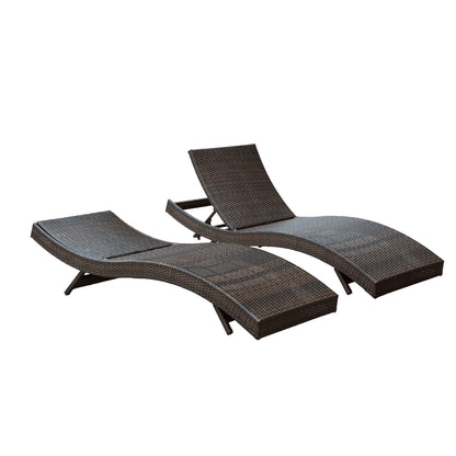 Modway Outlet Peer Outdoor Patio Chaise Set of 2 by Modway  Outdoor Furniture Furniture Brown White - EEI-1172-BRN-WHI