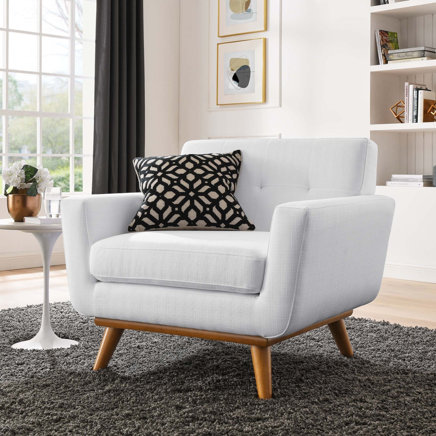 Modway Outlet Engage Upholstered Fabric Armchair by Modway  Living Room Furniture White - EEI-1178-WHI