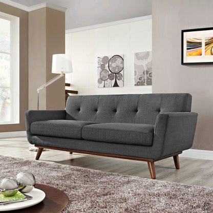 Modway - Engage Upholstered Fabric Loveseat by Modway  Living Room Sofas and Armchairs Gray - EEI-1179-DOR