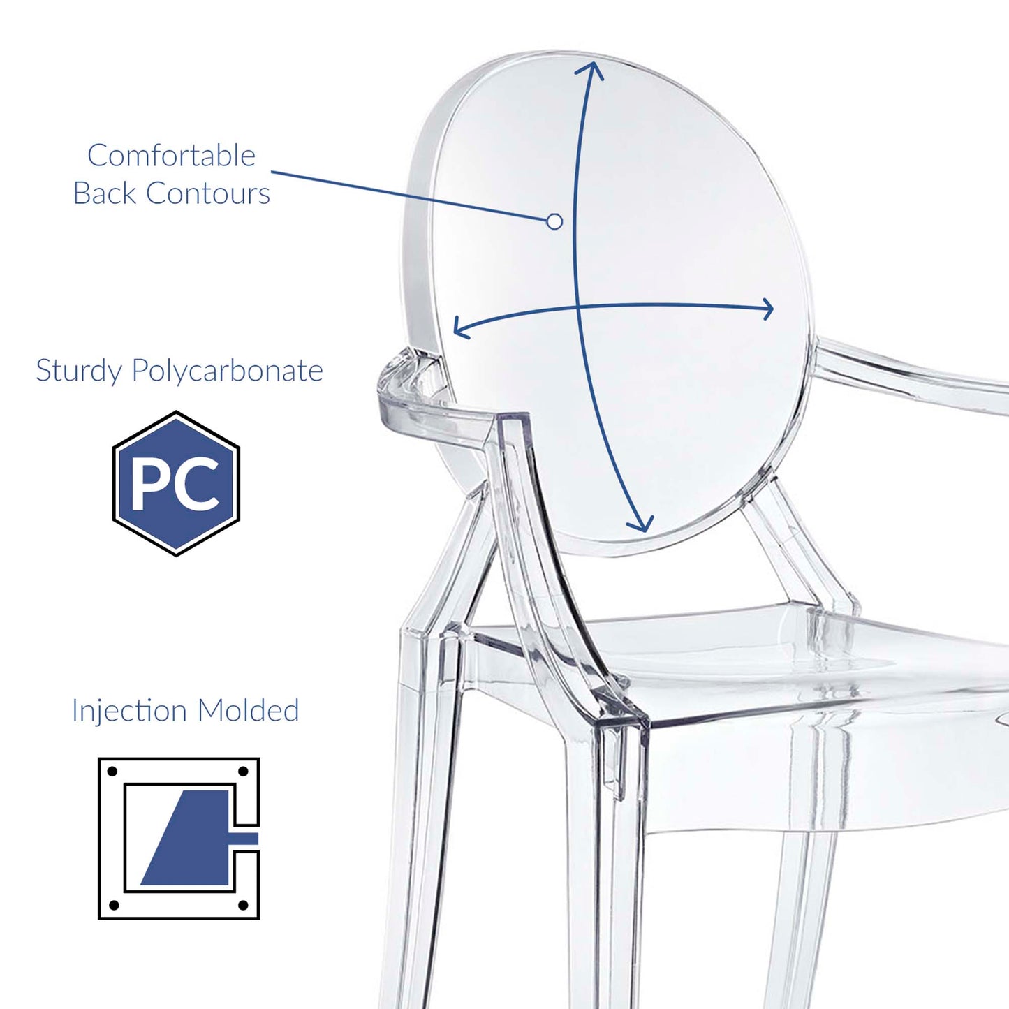 Modway - Casper Dining Armchair by Modway  Bar and Dining Dining Chairs Clear - EEI-121-CLR