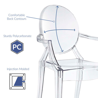 Modway - Casper Dining Armchair by Modway  Bar and Dining Dining Chairs Clear - EEI-121-CLR