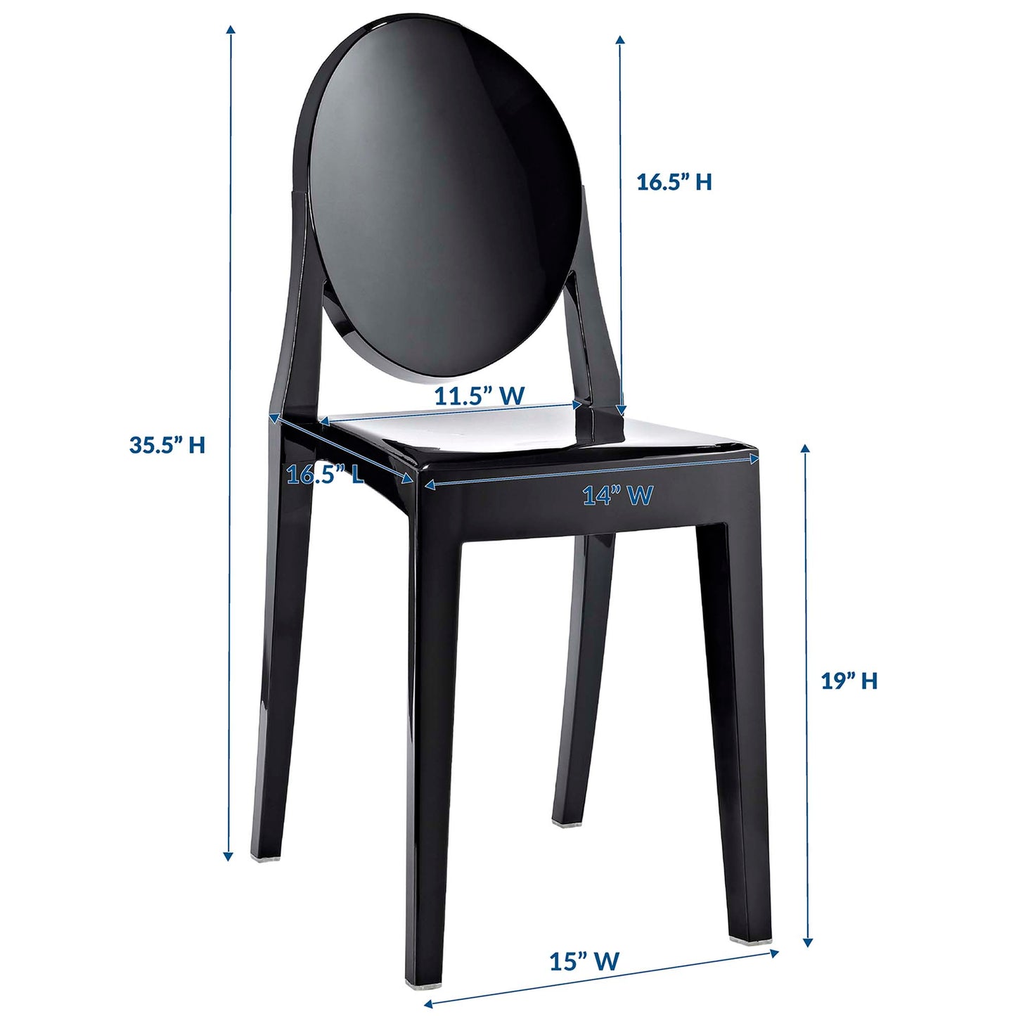 Modway - Casper Dining Side Chair by Modway  Bar and Dining Dining Chairs Black - EEI-122-BLK