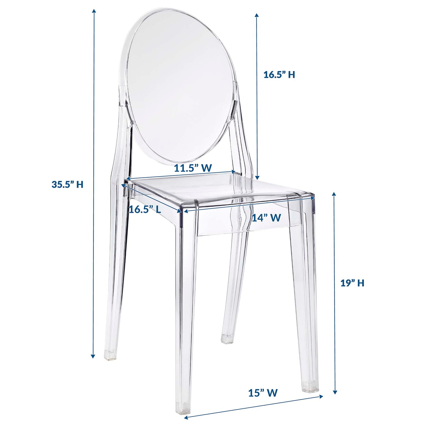 Modway - Casper Dining Side Chair by Modway  Bar and Dining Dining Chairs Clear - EEI-122-CLR