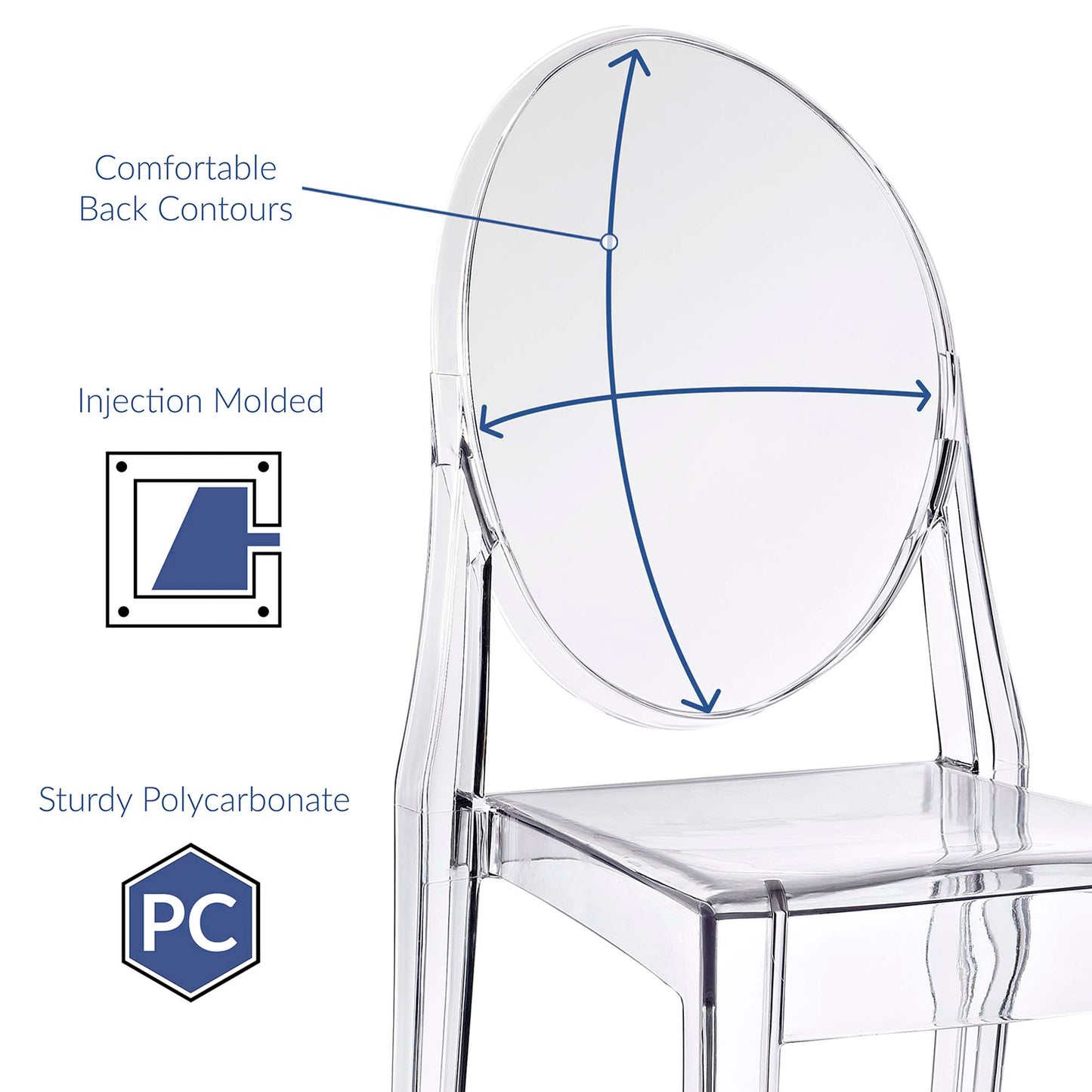Modway - Casper Dining Side Chair by Modway  Bar and Dining Dining Chairs Clear - EEI-122-CLR