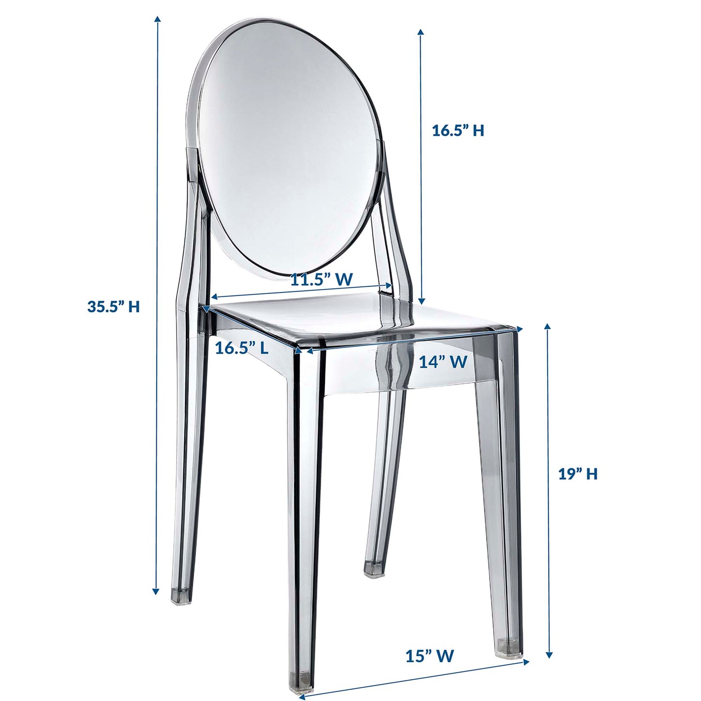 Modway - Casper Dining Side Chair by Modway  Bar and Dining Dining Chairs Clear - EEI-122-SMK