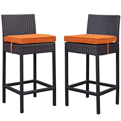 Modway Outlet Lift Outdoor Patio Bar Stool Set of 2 by Modway  Outdoor Furniture Furniture Espresso Orange - EEI-1281-EXP-ORA