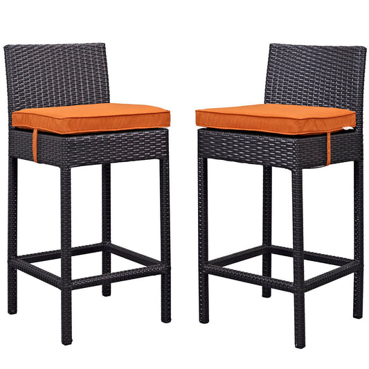 Modway Outlet Lift Outdoor Patio Bar Stool Set of 2 by Modway  Outdoor Furniture Furniture Espresso Orange - EEI-1281-EXP-ORA