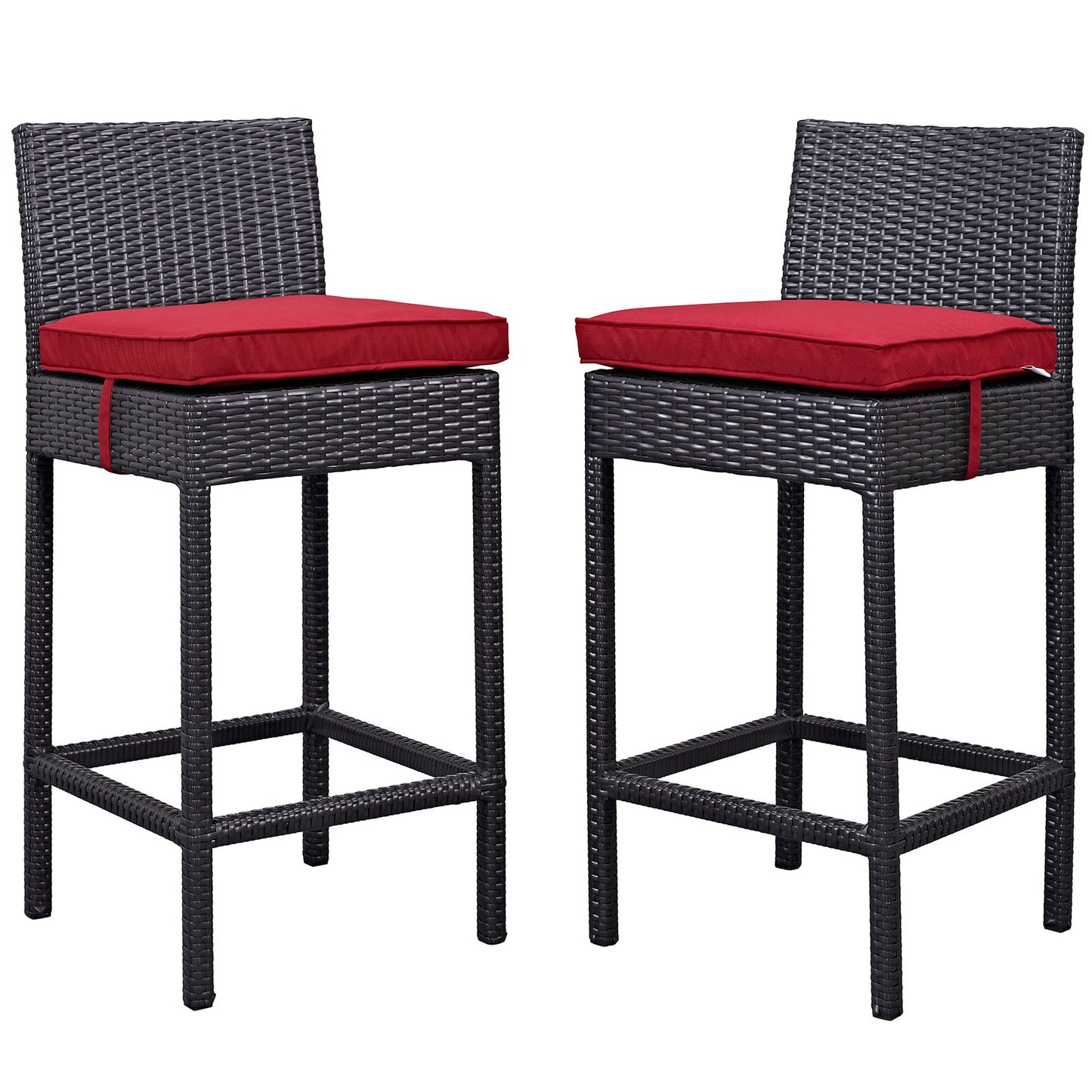 Modway Outlet Lift Outdoor Patio Bar Stool Set of 2 by Modway  Outdoor Furniture Furniture Espresso Red - EEI-1281-EXP-RED