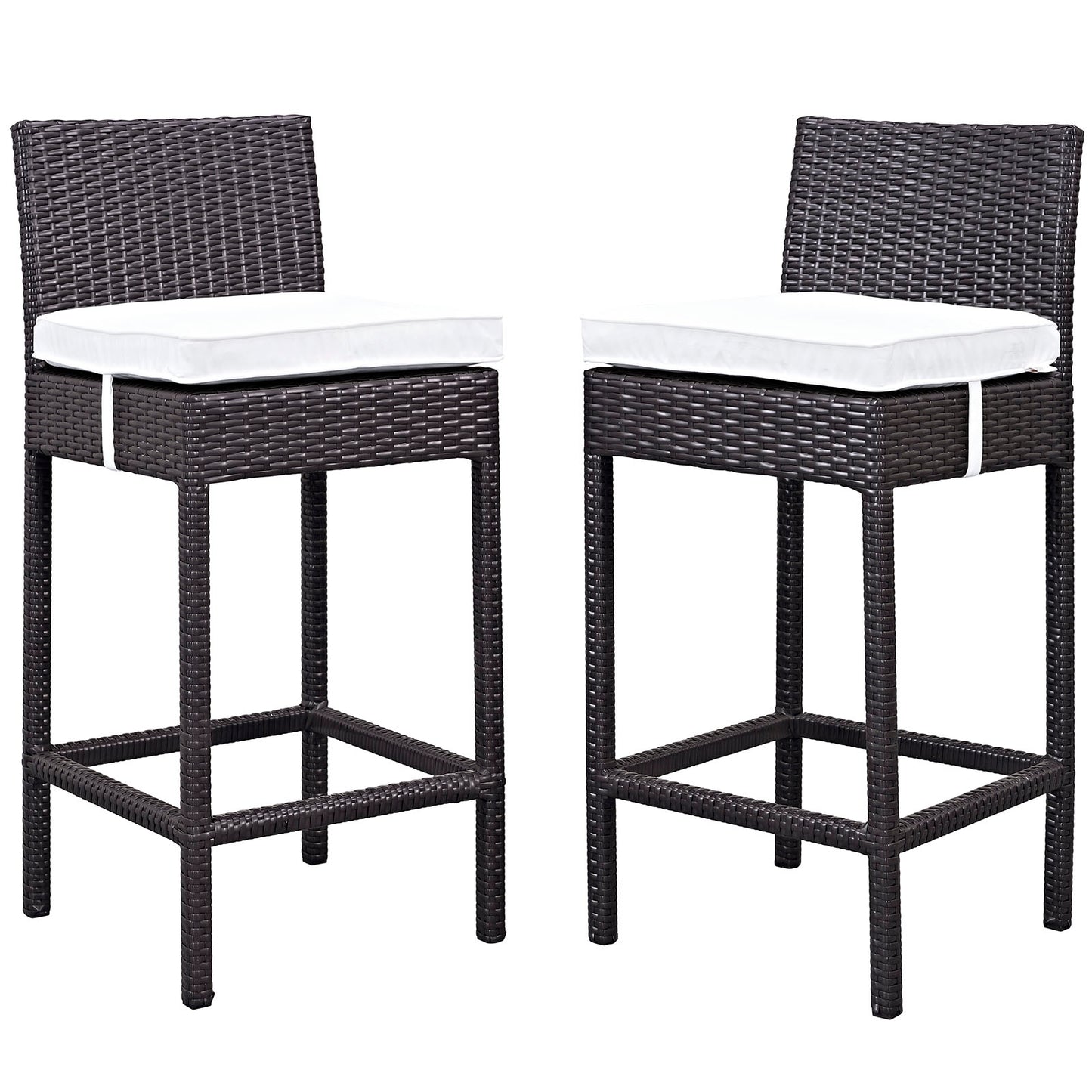 Modway Outlet Lift Outdoor Patio Bar Stool Set of 2 by Modway  Outdoor Furniture Furniture Espresso White - EEI-1281-EXP-WHI
