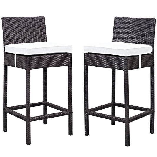 Modway Outlet Lift Outdoor Patio Bar Stool Set of 2 by Modway  Outdoor Furniture Furniture Espresso White - EEI-1281-EXP-WHI