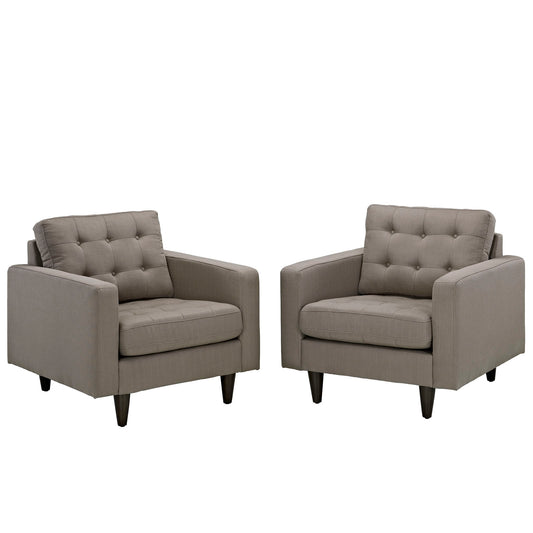 Modway Outlet Empress Upholstered Fabric Armchair Set of 2 by Modway  Living Room Furniture Granite - EEI-1283-GRA