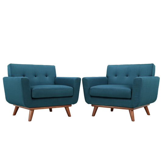 Modway - Engage Wood Armchair Set of 2 by Modway  Living Room Sofas and Armchairs Blue - EEI-1284-AZU