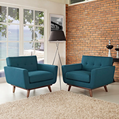Modway - Engage Wood Armchair Set of 2 by Modway  Living Room Sofas and Armchairs Blue - EEI-1284-AZU