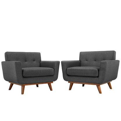 Modway - Engage Wood Armchair Set of 2 by Modway  Living Room Sofas and Armchairs Gray - EEI-1284-DOR