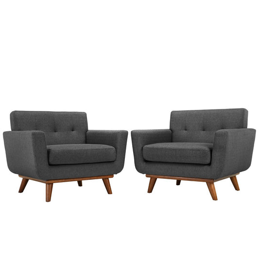 Modway - Engage Wood Armchair Set of 2 by Modway  Living Room Sofas and Armchairs Gray - EEI-1284-DOR