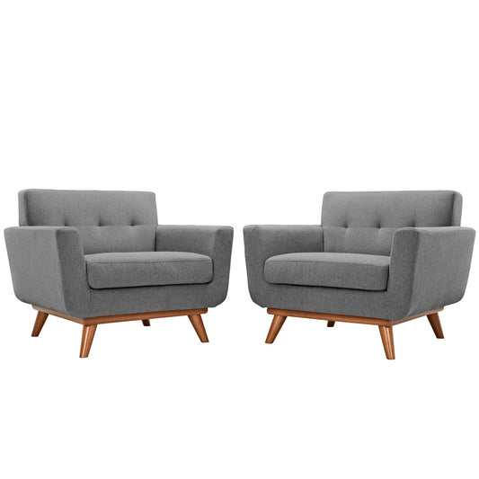 Modway - Engage Wood Armchair Set of 2 by Modway  Living Room Sofas and Armchairs Gray - EEI-1284-GRY