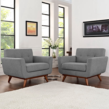 Modway - Engage Wood Armchair Set of 2 by Modway  Living Room Sofas and Armchairs Gray - EEI-1284-GRY