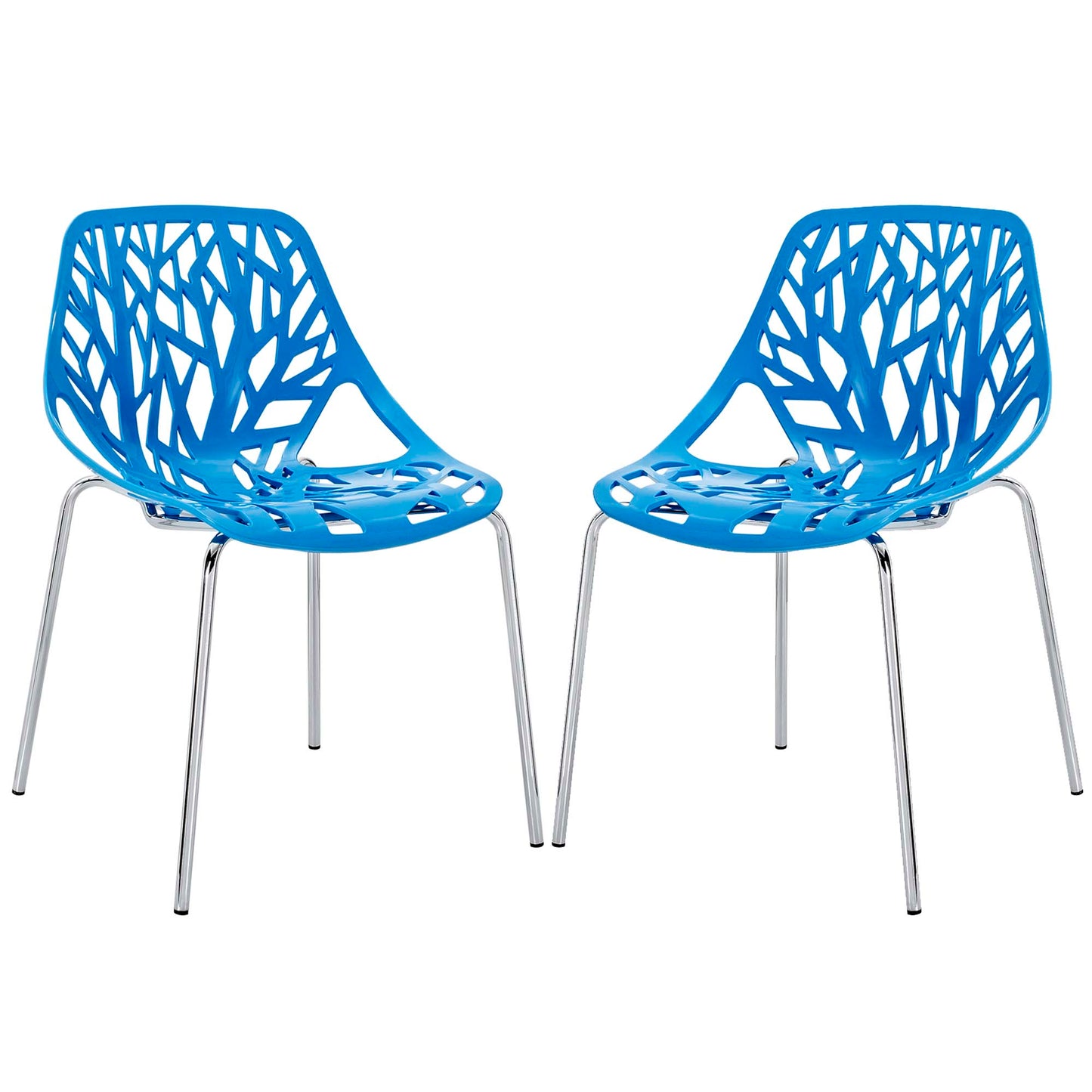Modway Outlet Stencil Plastic Dining Side Chair Set of 2 by Modway  Bar and Dining Furniture Blue - EEI-1317-BLU